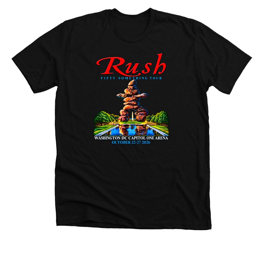 Rush Fifty Something Tour Washington DC 10.25, a Solid Black Blend Premium Unisex Tee