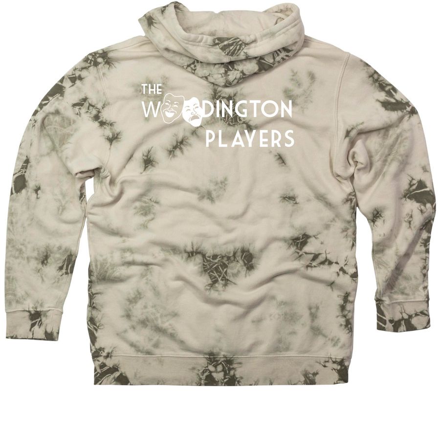 Tie Dye Sweatshirts: Large Logo, a Olive Tie Dyed Pullover Hoodie (back-view)