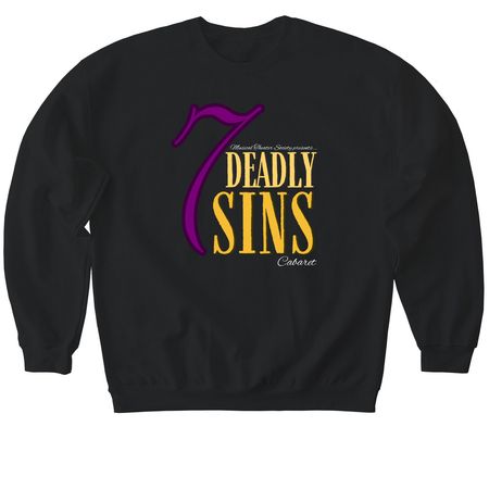 "7 Deadly Sins" Cabaret, a Black Softstyle Crewneck Sweatshirt