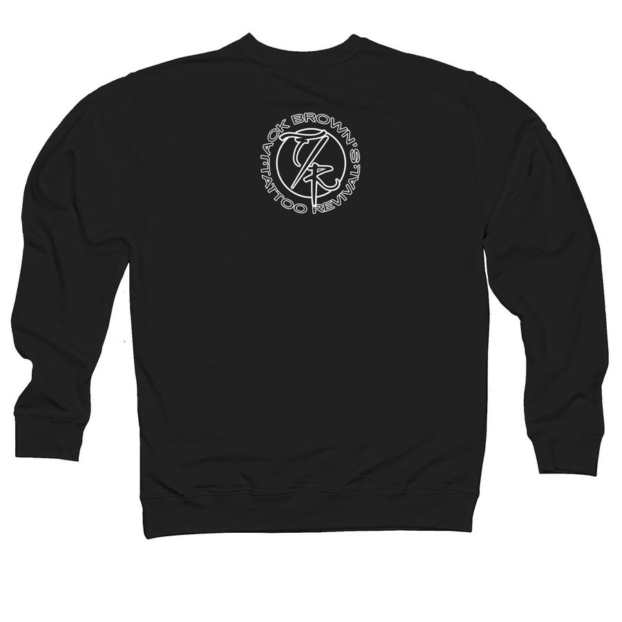 Pharaoh's Horses, a Black Midweight Crewneck Sweatshirt (back-view)