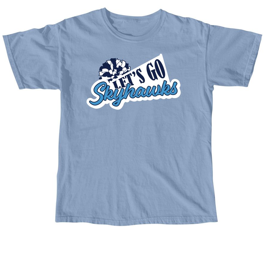 Let's Go Skyhawks, a Washed Denim Comfort Colors Unisex Tee