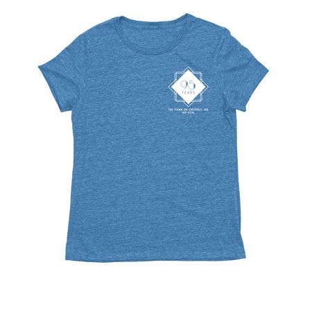 Cheverly 95th Women's Cut Tee in Blue, Olive&nbsp;, a Azure Blue Allmade Eco Triblend Women?s Tee