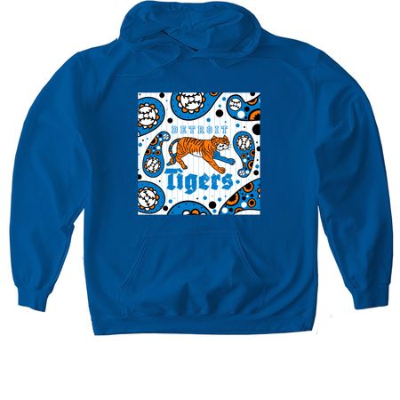Chainmail Mascots - Detroit Tigers, a Royal Gildan Softstyle Pullover Hoodie