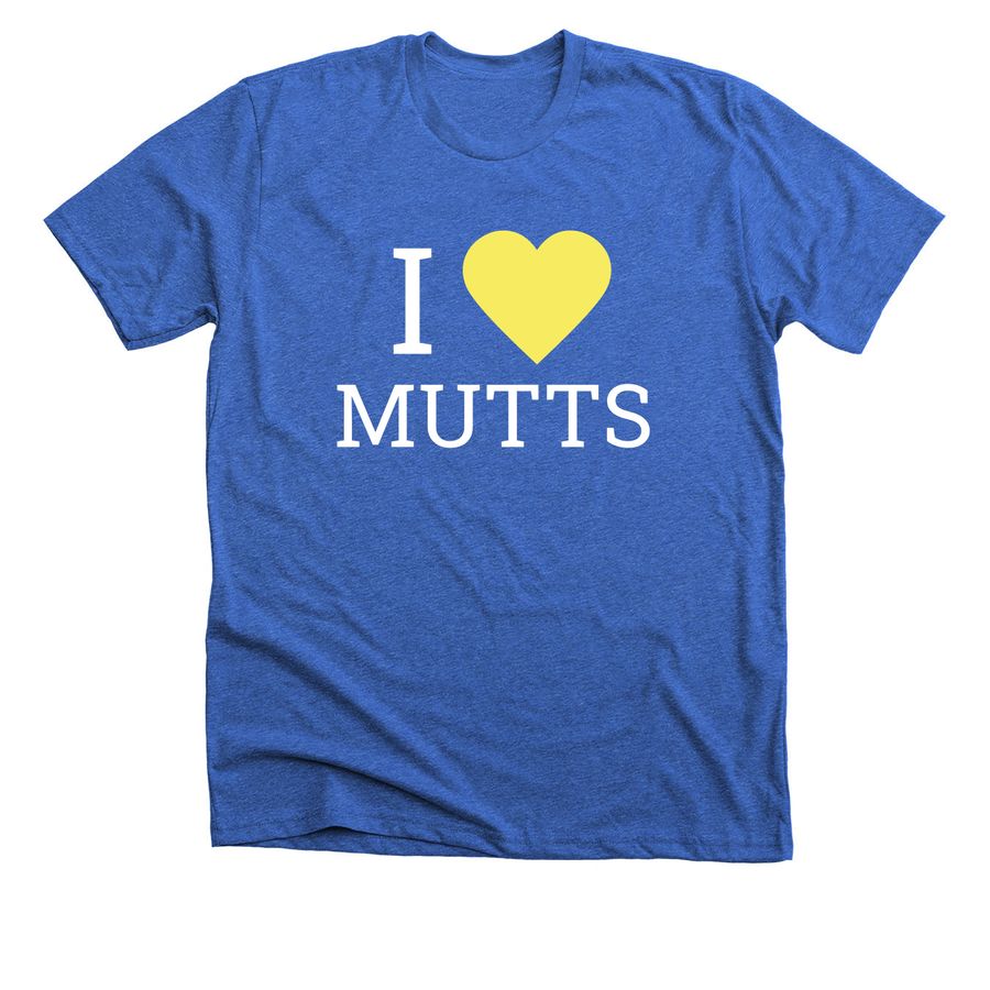 I Heart Mutts!, a Heather True Royal Premium Unisex Tee