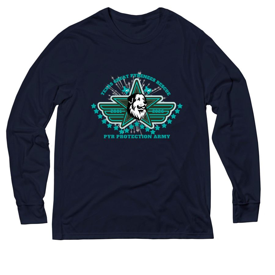 25th Anniversary Ts #1: Pyr Protection Army, a Night Sky Navy Allmade Eco Triblend Long Sleeve Tee