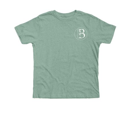 Birch + Bloom Logo Collection, a Heather Dusty Blue Premium Youth Tee