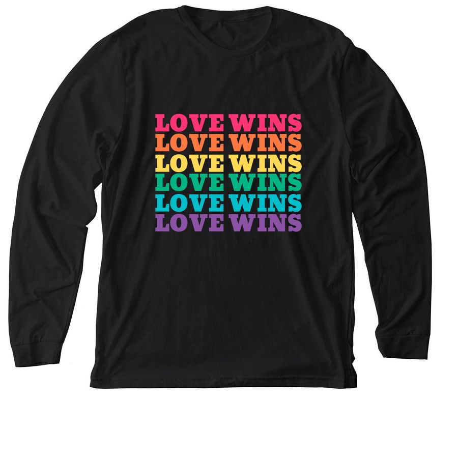 Love Wins, a Solid Black Blend Premium Long Sleeve Tee