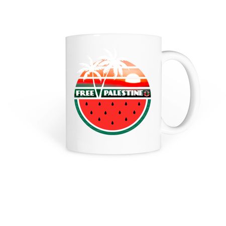 Free Palestine Mug, a White Coffee Mug
