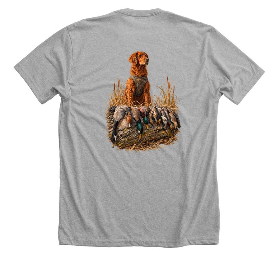 Caliber, a Athletic Heather Premium Unisex Tee (back-view)