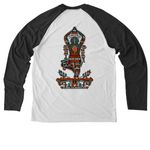 2026 Annual Adventuresinlove4Andie Event, a Space Black/ Bright White Allmade Eco Triblend Colorblock Raglan Long Sleeve Tee (back-view)