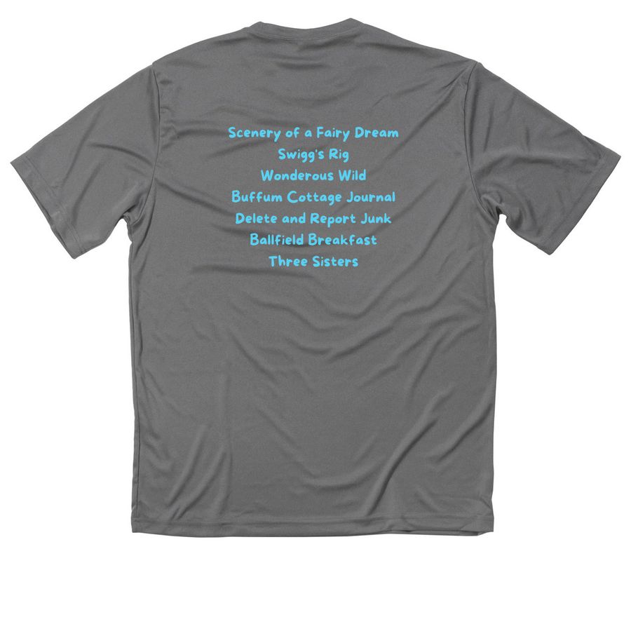 Wacky Canoe, a Grey Concrete Classic Performance Tee (back-view)