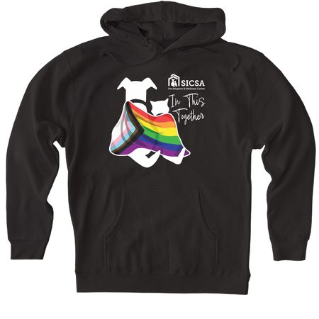 In This Together - Long Sleeves, a Black Heavyweight Pullover Hoodie