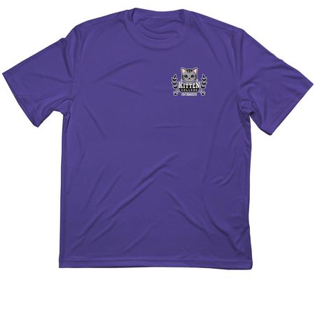 Buy a Sports Top. Send a QT Kitten to College, a Purple Classic Performance Tee