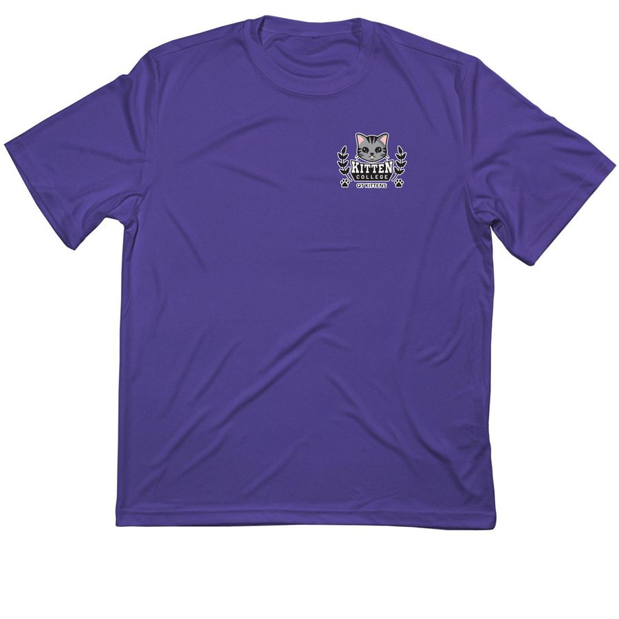 Buy a Sports Top. Send a QT Kitten to College, a Purple Classic Performance Tee