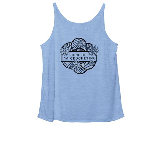 F-Off Outline! Blue Triblend Women's Slouchy Tank