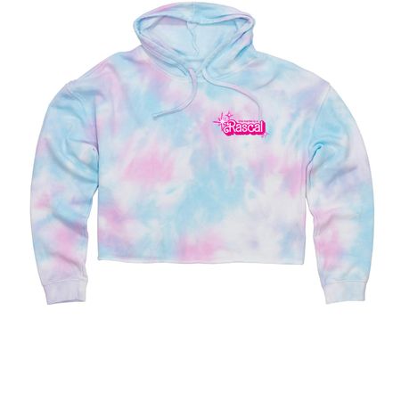 this barbie is a rascal, a Cotton Candy Women?s Tie Dye Cropped Hoodie