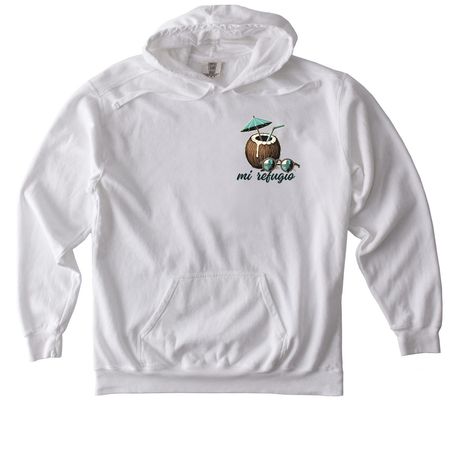 "Mi Refugio" Collection, a White Comfort Colors Pullover Hoodie
