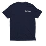 But God, Support Ashley's Hope, a Night Sky Navy Allmade Eco Triblend Unisex Tee (back-view)
