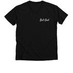 But God, Support Ashley's Hope, a Solid Black Blend Premium V-Neck Tee (back-view)