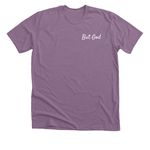 But God, Support Ashley's Hope, a Heather Purple Premium Unisex Tee (back-view)