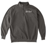 But God, Support Ashley's Hope, a Pepper Comfort Colors Quarter Zip Pullover (back-view)