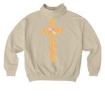 Job 33:28 Flower Cross, a Desert Dust Stanley/Stella Cooper Dry Pullover Hoodie (back-view)