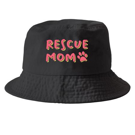 Dusty Tails Animal Rescue, a Black Printed Bucket Hat