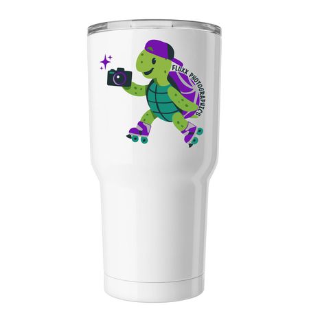 Shot by Fluxx Tumbler, a White Insulated Tumbler