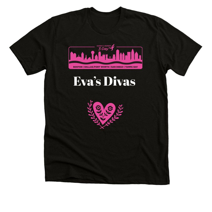 Eva's Divas, a Black Heather Premium Unisex Tee