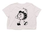Bass Camp, a Heather Dust Women?s Flowy Cropped Tee (back-view)