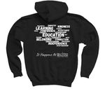 Hill View Montessori Store, a Black Youth Pullover Hoodie (back-view)