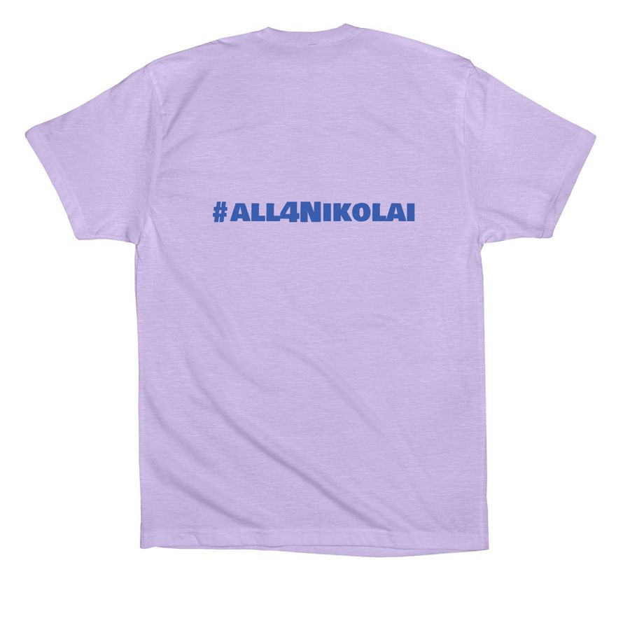 Chronicles of Nikolai, a Dark Lavender Premium Cotton Tee (back-view)