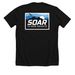 SOAR to New Heights, a Solid Black Blend Premium Unisex Tee (back-view)