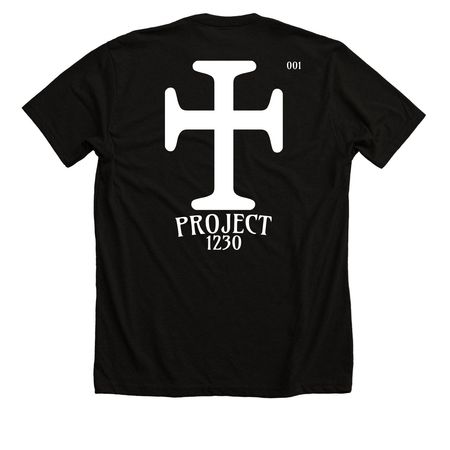 PROJECT 1230, a Solid Black Blend Premium Unisex Tee (back-view)