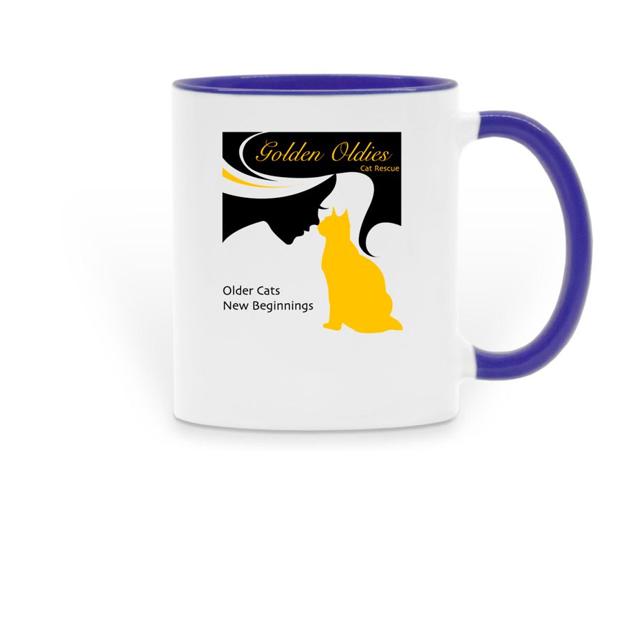 Golden Oldies Mugs, a Dark Blue Two-Tone Ceramic Mug