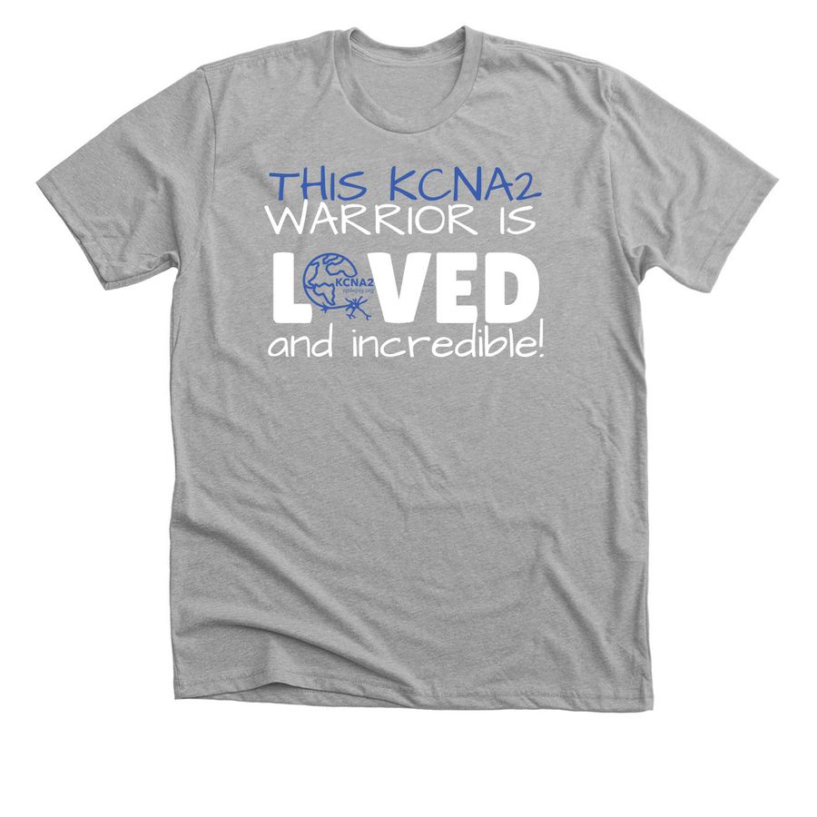 KCNA2 WARRIOR IS LOVED, a Athletic Heather Premium Unisex Tee