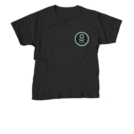 AARG Pirate Logo, a Black Youth Unisex Tee