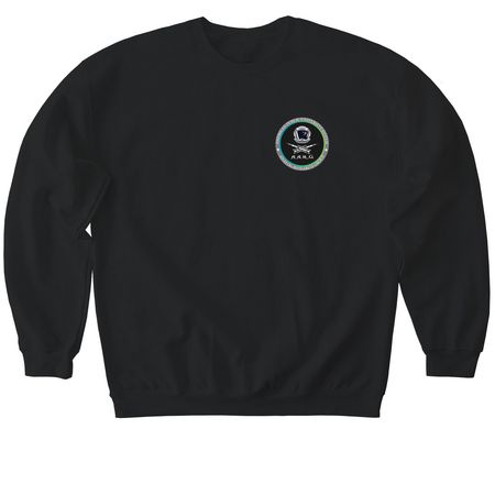 AARG Pirate Logo, a Black Softstyle Crewneck Sweatshirt