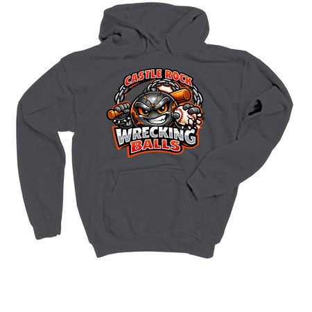Castle Rock Wrecking Balls, a Charcoal Youth Pullover Hoodie