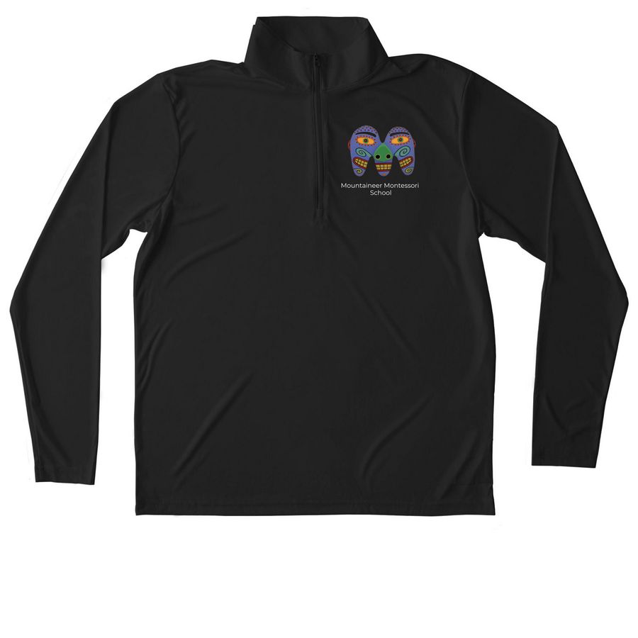 Mountaineer Montessori Active Wear M-Gear, a Black Unisex Performance Quarter Zip Pullover