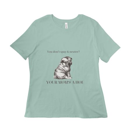 QUESTIONABLE DESIGNS&nbsp;, a Dusty Blue Women?s Relaxed Cotton Tee