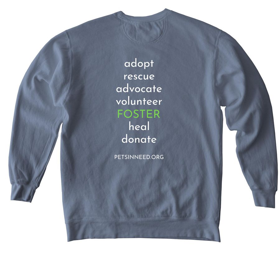 Foster Summer Collection, a Blue Jean Comfort Colors Crewneck Sweatshirt (back-view)