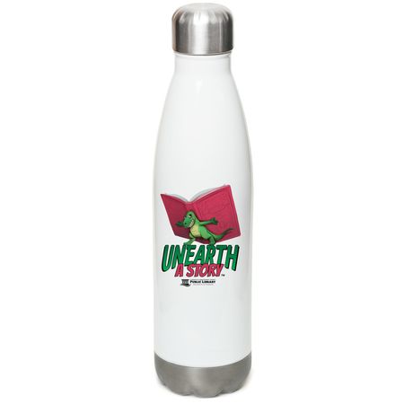 Summer Reading 2026 - Water Bottle, a White Stainless Steel Water Bottle