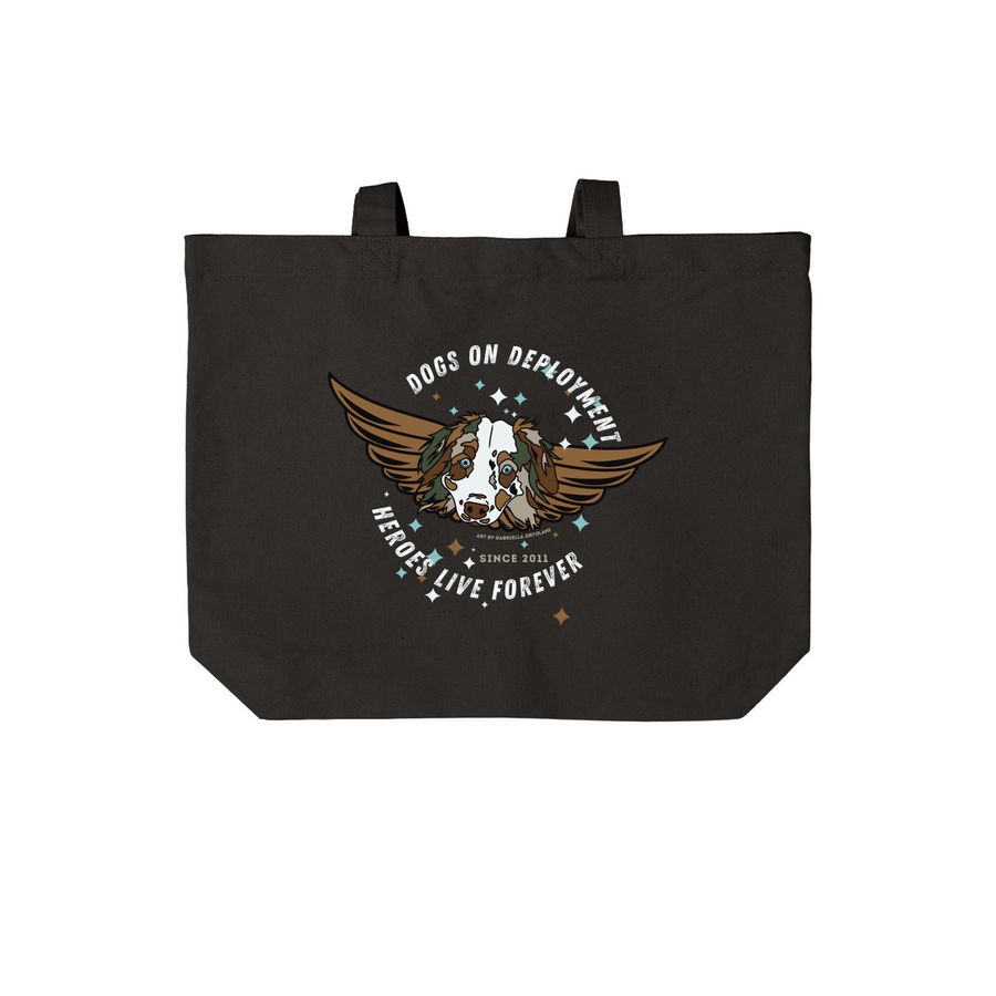 2011-2012 DoD Mascot, JD Totes, a Deep Black Cotton Canvas Tote Bag