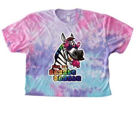 The Ol' Razzle Dazzle, a Cotton Candy Women's Tie Dye Cropped Tee