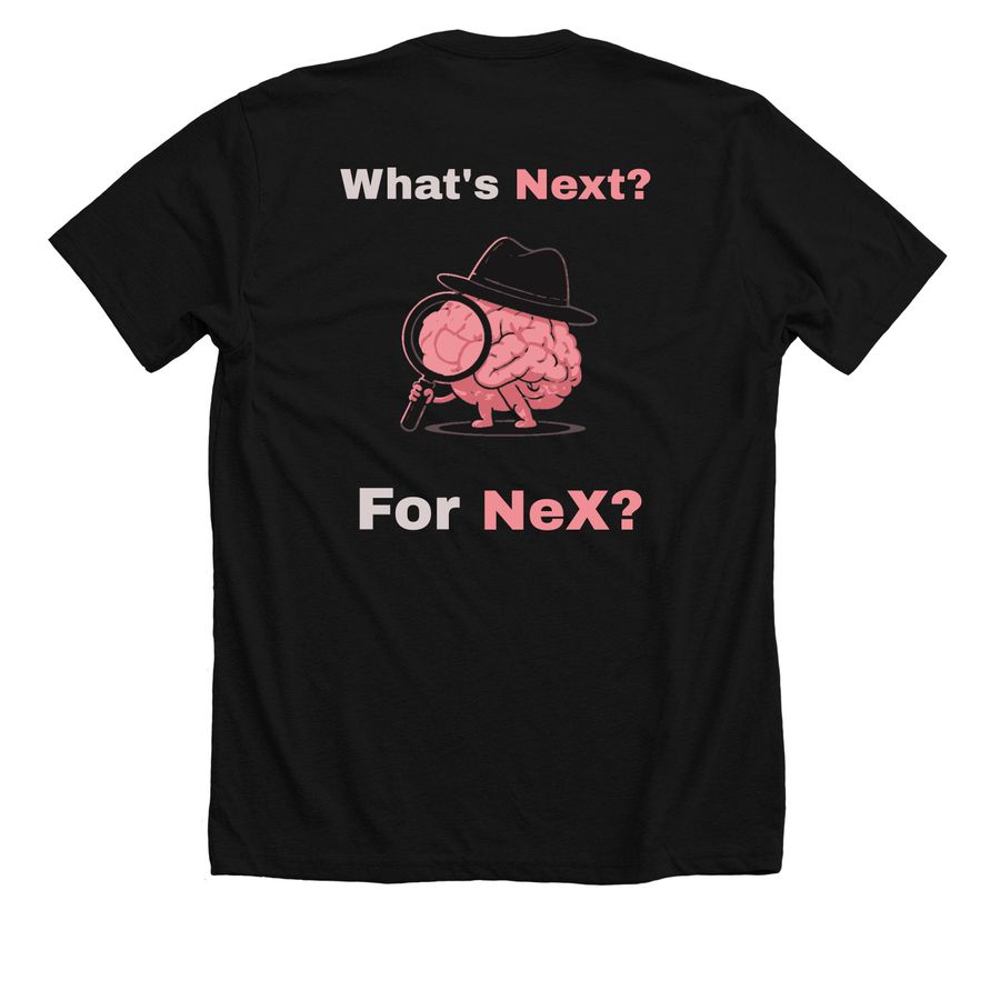NeX: Neuro Exploration Apparel, a Solid Black Blend Premium Unisex Tee (back-view)