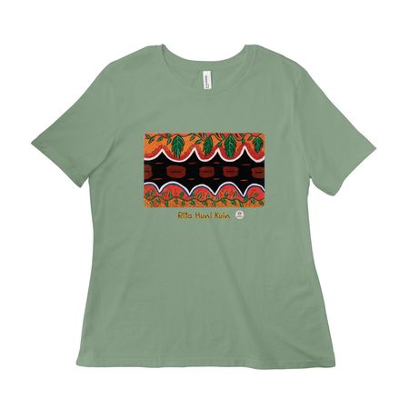 Sacred Female Boa with Kawa/Chacruna Leaves, a Sage Women?s Relaxed Cotton Tee