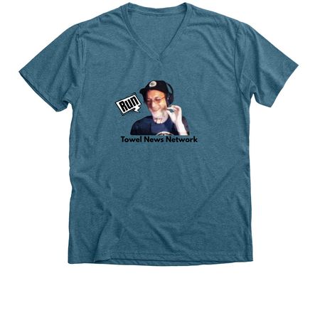 Run, a Heather Deep Teal Premium V-Neck Tee