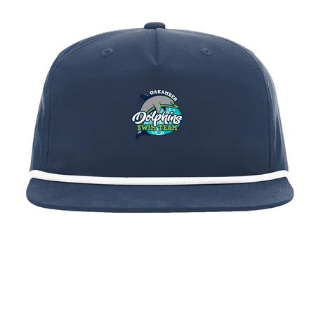 OakAmber Swim Team Hats, a Navy/ White Printed Umpqua Snapback Cap