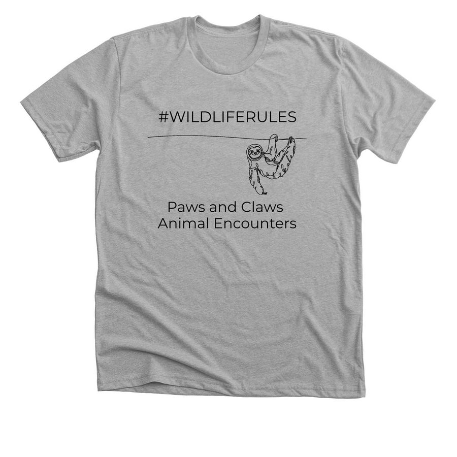 Wildlife Rules Sloth, a Athletic Heather Premium Unisex Tee